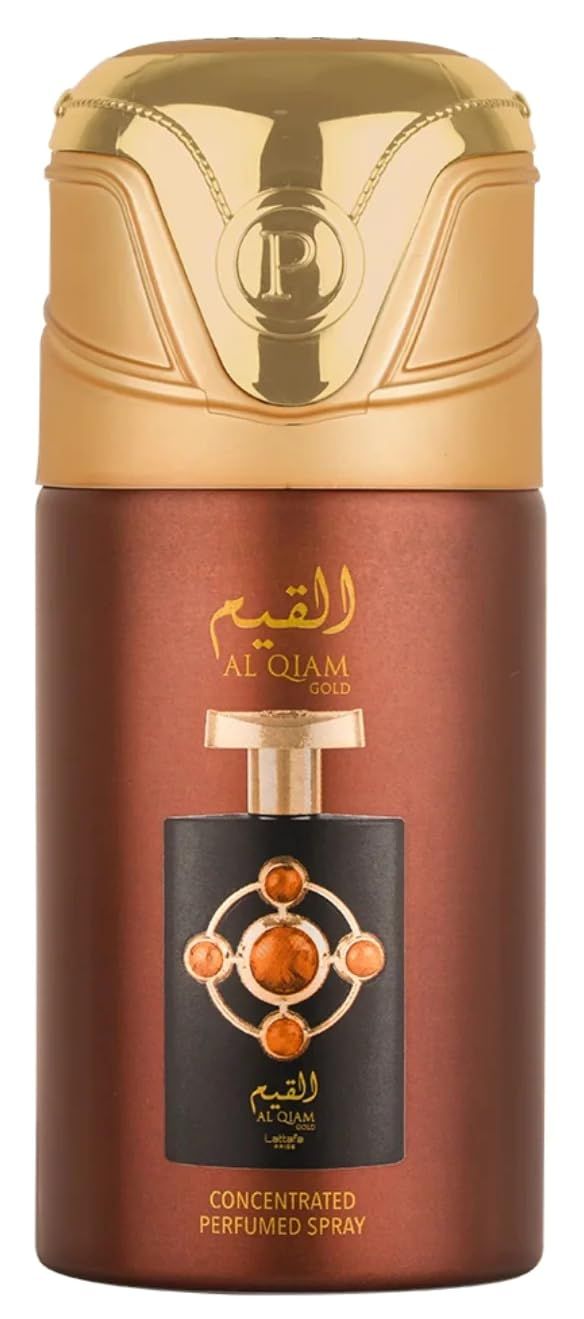 Lattafa Al Qiam Gold Concentrated Perfumed Deodorant Spray, 6.7 Ounce (Unisex)