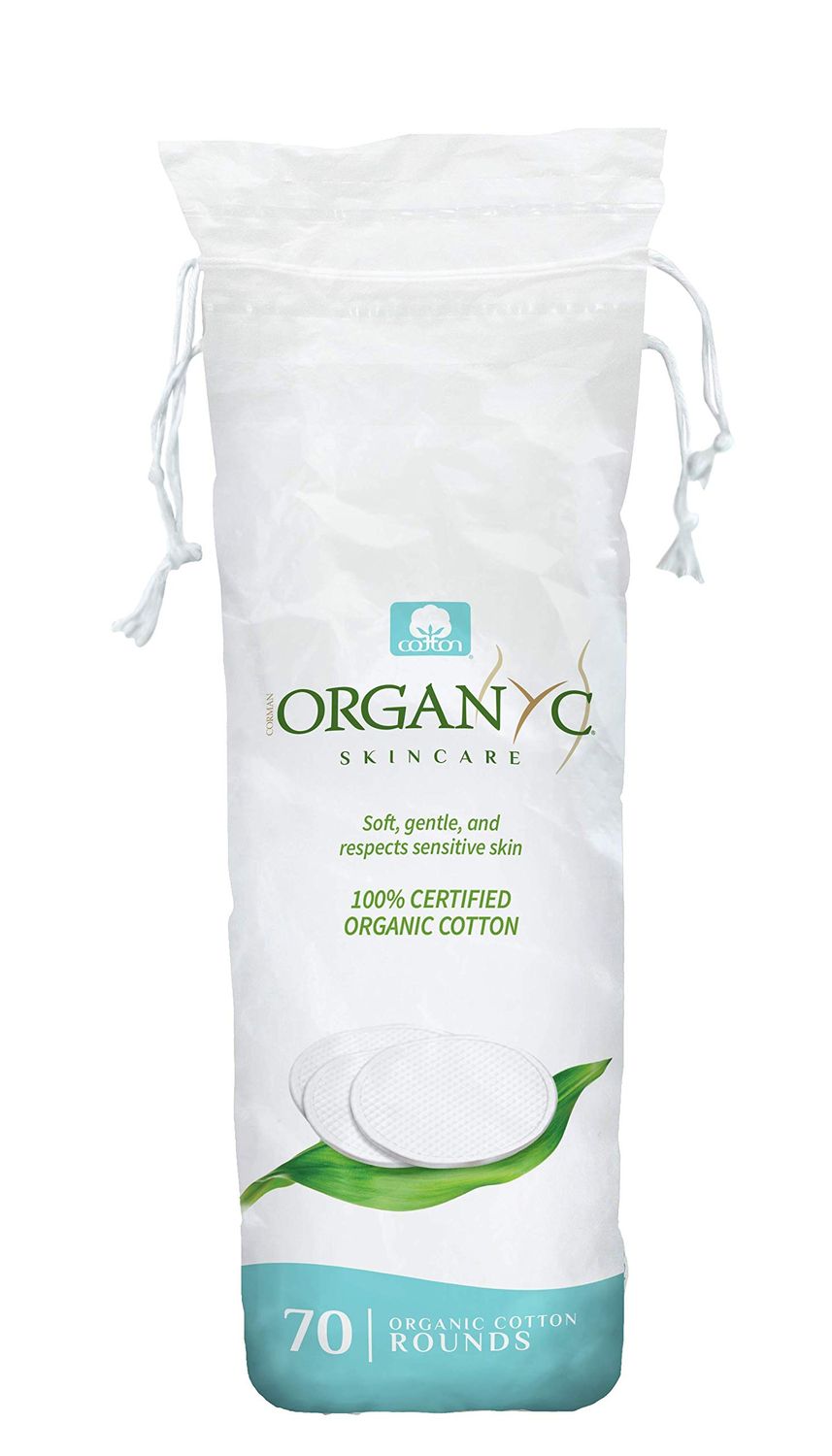 Organyc 100 Certified Organic Cotton Makeup Pads - Natural Unbleached Makeup Remover Rounds (70 Count)
