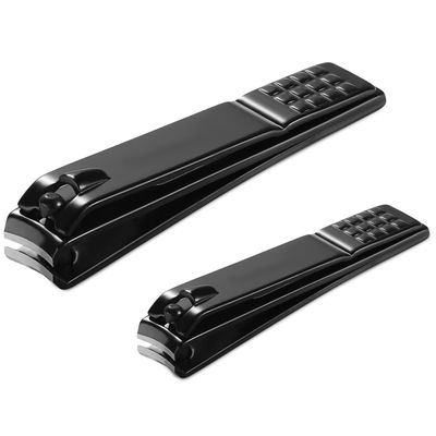 JAZZZNAP Nail Clippers Set for Men and Women, Ultra Sharp Fingernail Clipper and Toenail Clipper with Curved Blade Edge, Black