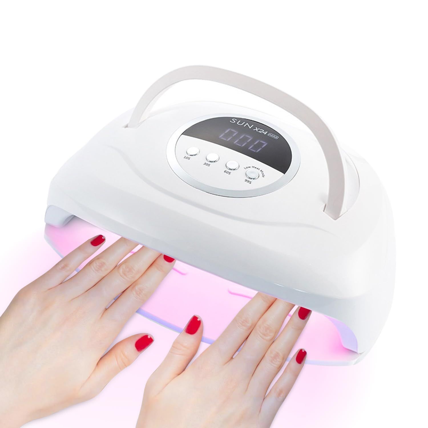 320W UV LED Nail Lamp, Professional UV Nail Dryer Light with 84Pcs LED Beads, Fast Gel Curing 4 Timer Setting Auto Sensor, Portable Handle Gel Polish for Salon and Home Nail Art Tools