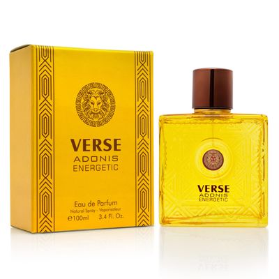 Verse Adonis Energetic for Men - Long-Lasting Fresh Fragrance, Bold &amp; Invigorating Scent, Perfect for Day &amp; Night Wear, Energizing &amp; Powerful Aroma, 3.4 Fl Oz (100ml) Eau de Parfum Bottle Spray Par