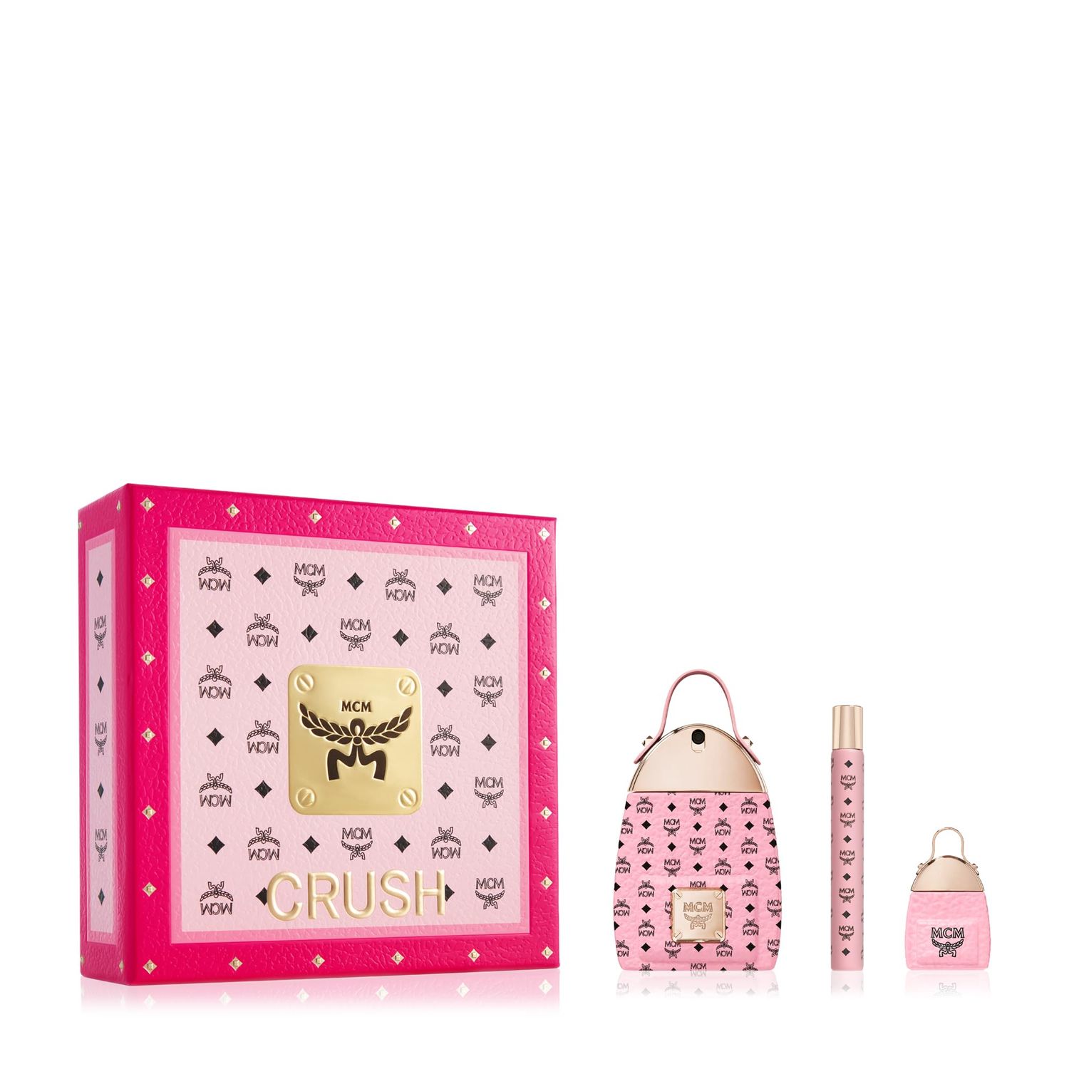 MCM CRUSH Eau de Parfum 3 Piece Gift Set - Perfume Spray 2.5 Fl. Oz., Travel Spray 0.34 Fl. Oz., and Mini Spray 0.23 Fl. Oz