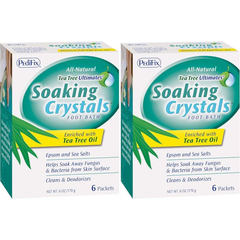 Pedifix Tea Tree Ultimates Soaking Crystals Foot Bath 6 Packets, 1 Ounce each ( Pack of 2 )