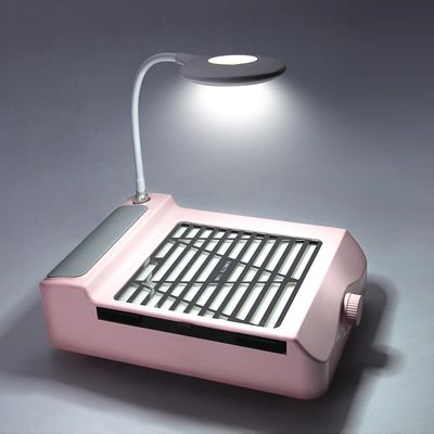AONOLOVO Nail Dust Collector, Adjustable Suction, Professional Nail Fan Dust Collector with Light Manicure Dust Collector Nail Tech Vacuum Cleaner Machine for Acrylic Nails Removal, Pink