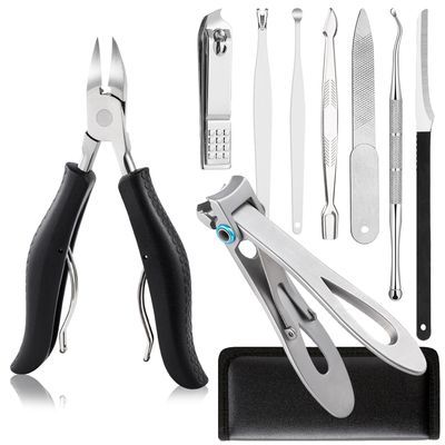 SOUTHMAN Toenail Clippers for Thick &amp; Ingrown Nails Toenail Clippers Kits Stainless Steel Super Sharp Curved Blade Grooming Nail Tool for Man &amp; Women 9Pcs Nail Clippers