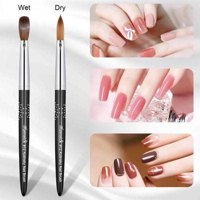 KEMEISI Acrylic Nail Brush Size 12, Kolinsky Nail Art Brushes for Powder Application, Sturdy Handle Oval Shaped DIY Tools for Professional Manicure