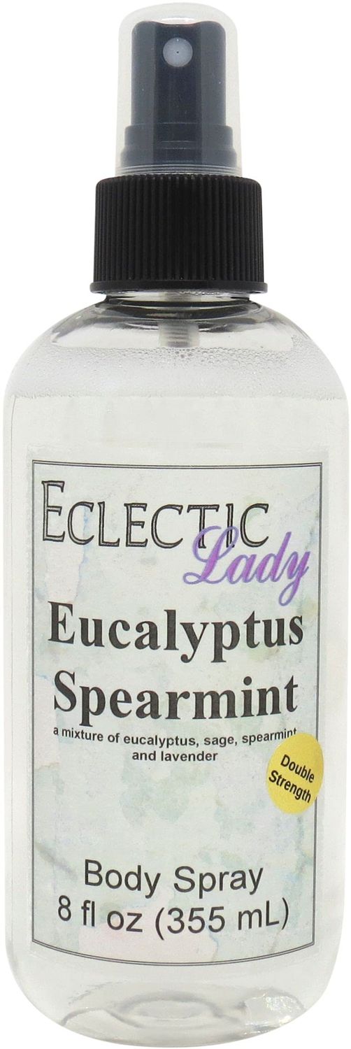 Eclectic Lady Eucalyptus Spearmint Body Spray, Double Strength, 8 ounces, Body Mist for Women with Clean, Light &amp; Gentle Fragrance, Cologne with Soft, Subtle Aroma For Daily Use