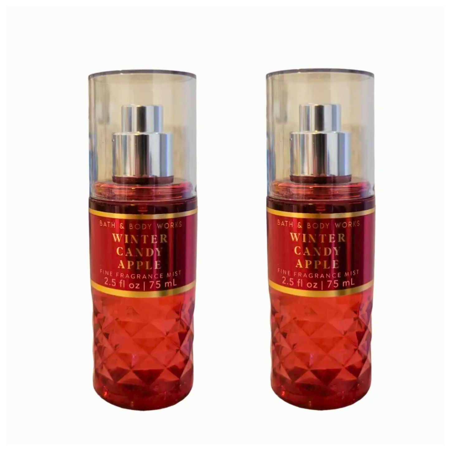 Bath &amp; Body Works Mini Travel Size Fine Fragrance Mists, 2.5oz Each, Set of 2 (Winter Candy Apple)