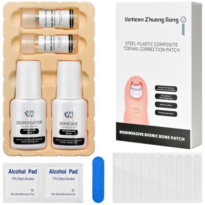 Ingrown Toenail Treatment,Titanium Alloy Silicone Ingrown Correction Patch Tool 10 pcaks, Tools Ingrown Toenail Removal Kit for Curved Nail Repair,at Home Nail Kit Tools (0.59/0.67in)