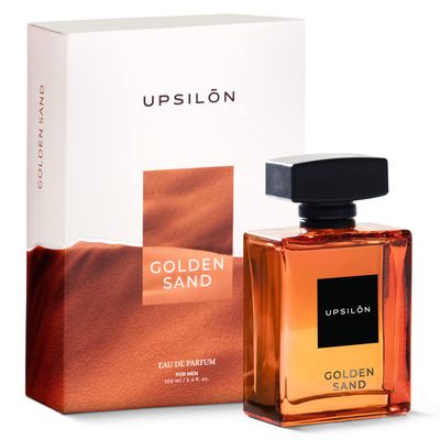 UPSILON Golden Sand Eau De Parfum Premium Long Lasting Fresh &amp; Powerful Fragrance Spray Travel Friendly Luxury Parfum Scent | Mens Perfume | 3.4 fl. oz. - Pack Of 1