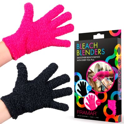 FRAMAR Bleach Blender Microfiber Gloves For Hair Dye - Hair Color Gloves, Microfiber Mitt For Cleaning, Hairstylist Essentials, Hair Salon Supplies, Extra Absorbent On Bleach - 2 Pack