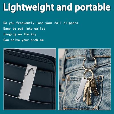 XGIZMOO Ultra Thin Portable Fingernail Clipper Small Pocket Folding Nail Clippers, Wide Jaw Cutter with Keychain Curved Trimmer, Flip Open Brushed Finish (Small-Brushed)