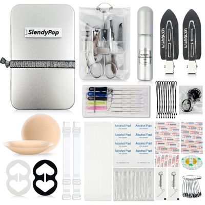 Womens Emergency Kit For Styling,Wedding Day Essentials Kit,Purse kit for Travel, Car, 27 Piece Include Nipple Cover, Fahsion Tape, Manicure Kit
