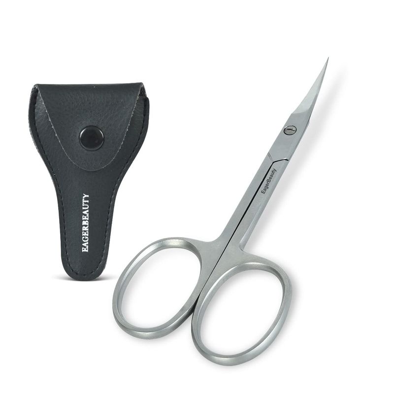 EAGERBEAUTY Multipurpose Premium Manicure Scissors Professional Grade Stainless Steel Cuticle Pedicure Beauty Grooming Scissors for Nail, Eyebrow, Eyelash, Dry Skin Cuticle small scissors (B)