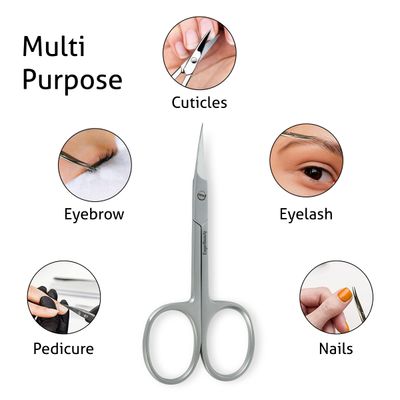 EAGERBEAUTY Multipurpose Premium Manicure Scissors Professional Grade Stainless Steel Cuticle Pedicure Beauty Grooming Scissors for Nail, Eyebrow, Eyelash, Dry Skin Cuticle small scissors (B)