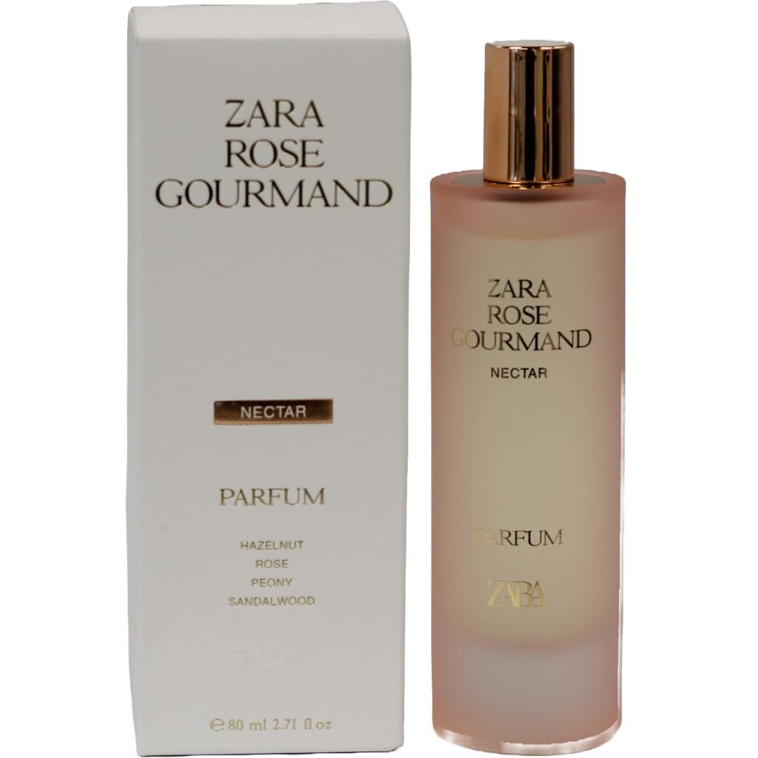 Zara Rose Gourmand Nectar Women Perfume Floral Gourmand Fragrance Scent with Juicy Pear Rose and Caramel EDP Eau de Parfum 80 ml (2.71 fl. oz.)