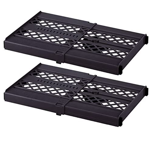 LockerMate Adjust-A-Shelf Locker Shelf, Extends to Fit Your Locker, Easy to Use, Perfect for School, Office, Gym, Black, 2-Pack