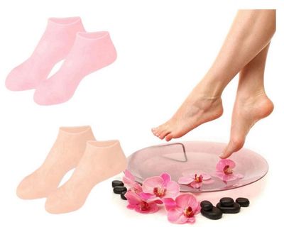 2 Pairs Silicone Socks for Dry Cracked Feet Women,Silicones Moisturizing Socks,Foot Spa Pedicure Silicone Socks for Repairing Dry Feet,Cracked Heels and Softening Rough Skin(Fits Up to Size 9)