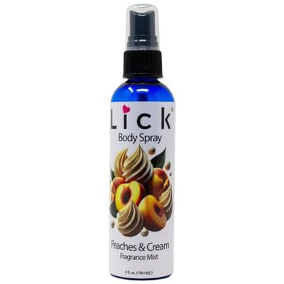 LICK Peaches &amp; Cream Scented Body Spray - Sweet Fruity Fragrance Mist - 4 fl oz