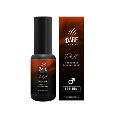Bare Chemist Twilight Pheromone Cologne for Him - Long Lasting Formula Pheromone Perfume Oil Spray for Men 1oz. - Lavender, Iris, Leather