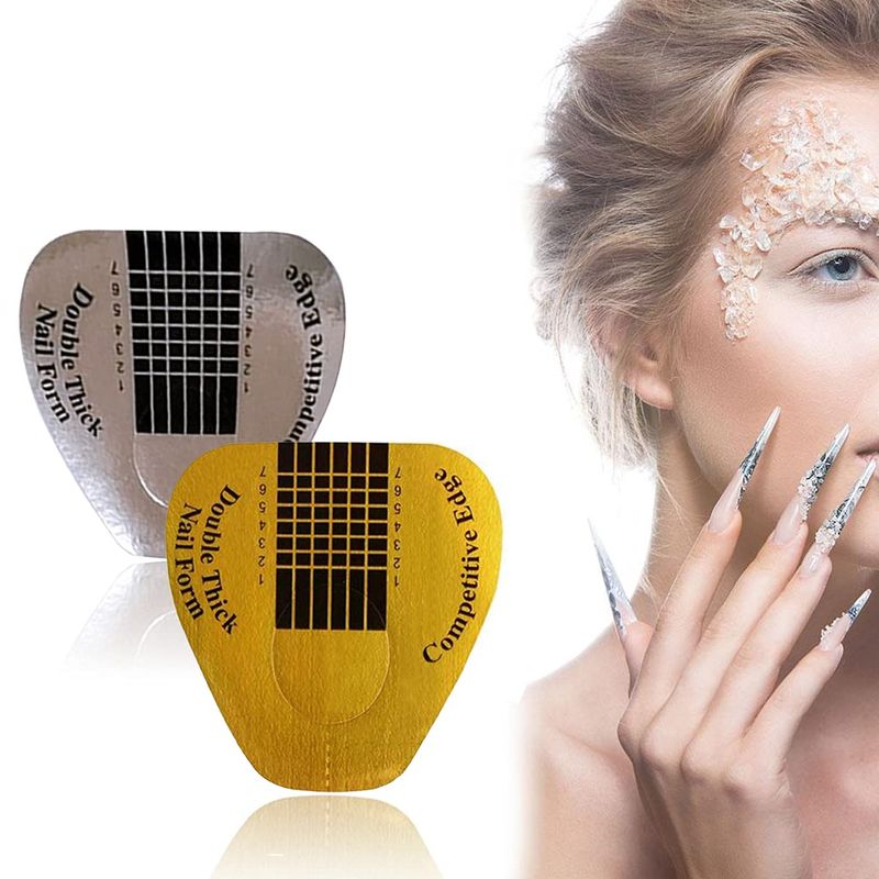 ZBX 200 Pcs Acrylic Nail Forms Sticker, Thick Nail Art Tips Extension Forms, Nail Extension Tips for Beauty and Salon Nail Art Accessories