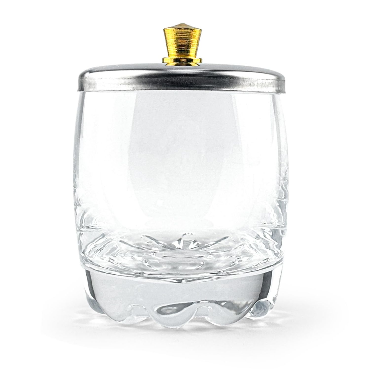 Honey Joy Crystal Disinfection Glass Cup Acrylic Liquid Powder Dappen Dish with Stainless Steel Metal Lid Glassware Tool For Nail Art,HJ-NAPB028 (HJ-NAPB028)