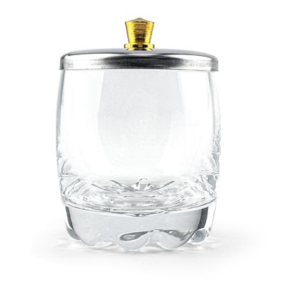 Honey Joy Crystal Disinfection Glass Cup Acrylic Liquid Powder Dappen Dish with Stainless Steel Metal Lid Glassware Tool For Nail Art,HJ-NAPB028 (HJ-NAPB028)
