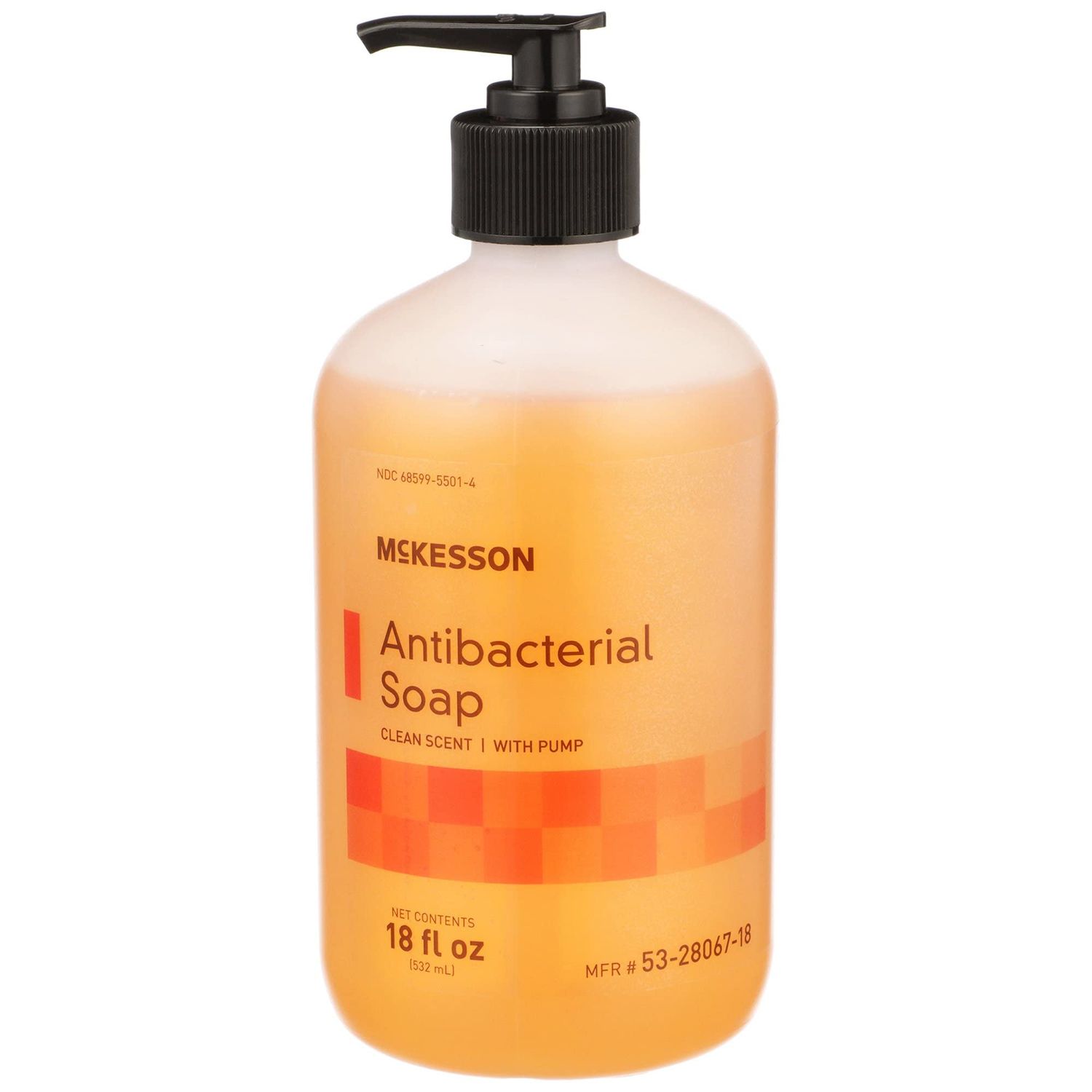 McKesson Antibacterial Liquid Hand Soap, 18 oz Pack of 1 Pump Bottle, Clean Scent