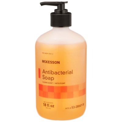 McKesson Antibacterial Liquid Hand Soap, 18 oz Pack of 1 Pump Bottle, Clean Scent