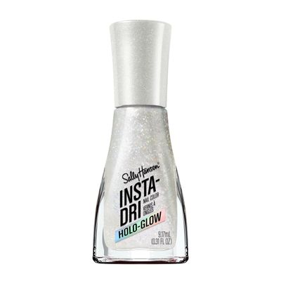 Sally Hansen Insta-Dri Holo-Glow, Shine Bright, Quick Dry, Long Lasting, Semi Opaque, Holographic White Nail Polish