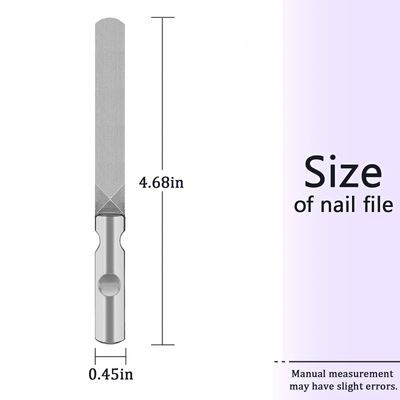 LNAUJS 3 Pack Round Tip Stainless Steel Nail File, 4.76 inches (12.1 cm) Length, 0.43 inches (1.1 cm) Width, 2 Different Grit Surfaces for Various Occasions.