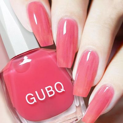 NovaCharm Sheer Pink Nail Polish - 12ml Clear - Quick Dry Jelly - High Glossy Nude - Peach Translucent for Nail Art DIY at Home
