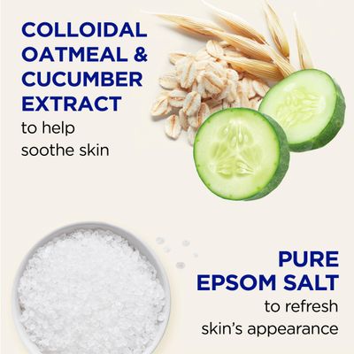 Dr Teals Foaming Bath with Pure Epsom Salt, Sensitive Skin with Colloidal Oatmeal &amp; Cucumber, 34 fl oz (Pack of 4)