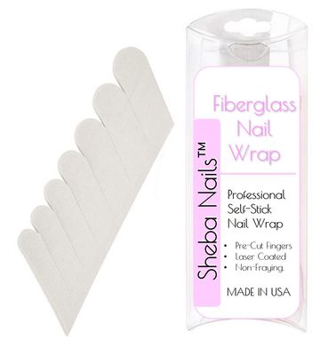 SHEBA NAILS Official Brand Fiberglass Nail Wrap Self-Adhesive Pre Cut Fingers, 70 Finger Tabs