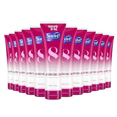 Suave Hair Gel For Women and Men, Maximum Hold Sculpting Hair Gel, 9 oz, (Pack of 12)