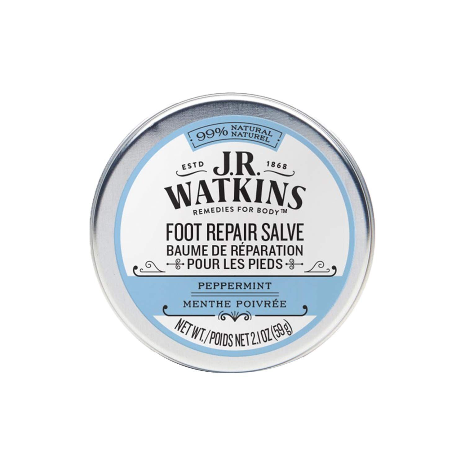 J.R. Watkins Foot Repair Salve, Peppermint, 2.1 Ounce