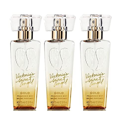 Victorias Secret Body Fragrance Mist Travel Size 2.5 Fl Oz Lot of 3 (Angel Gold)