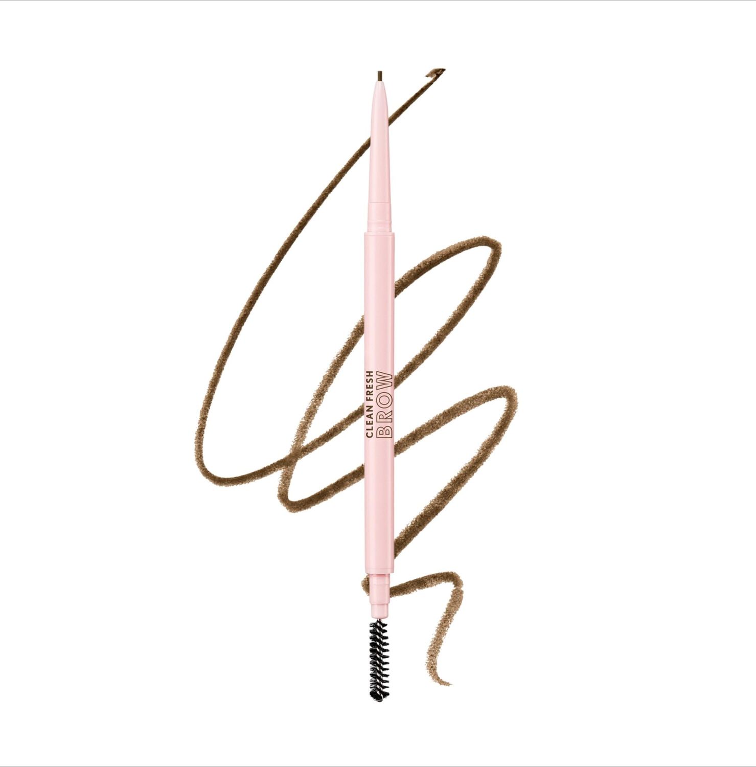 Covergirl Clean Fresh Brow Nano, 500 Medium Brown, Eyebrow Pencil, Ultra-Precise Tip, Waterproof, Transfer-Resistant, Built-In Spoolie, Vegan Formula, 0.001oz