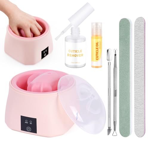 Quaferen Nail Soaking Bowl Heated: 50 Faster Soak Off Gel Polish Dip Powder Remover Bowl- Electric Soak Off Acrylic Nail Remover Manicure Bowls for Salon Home