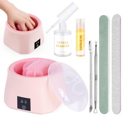 Quaferen Nail Soaking Bowl Heated: 50 Faster Soak Off Gel Polish Dip Powder Remover Bowl- Electric Soak Off Acrylic Nail Remover Manicure Bowls for Salon Home