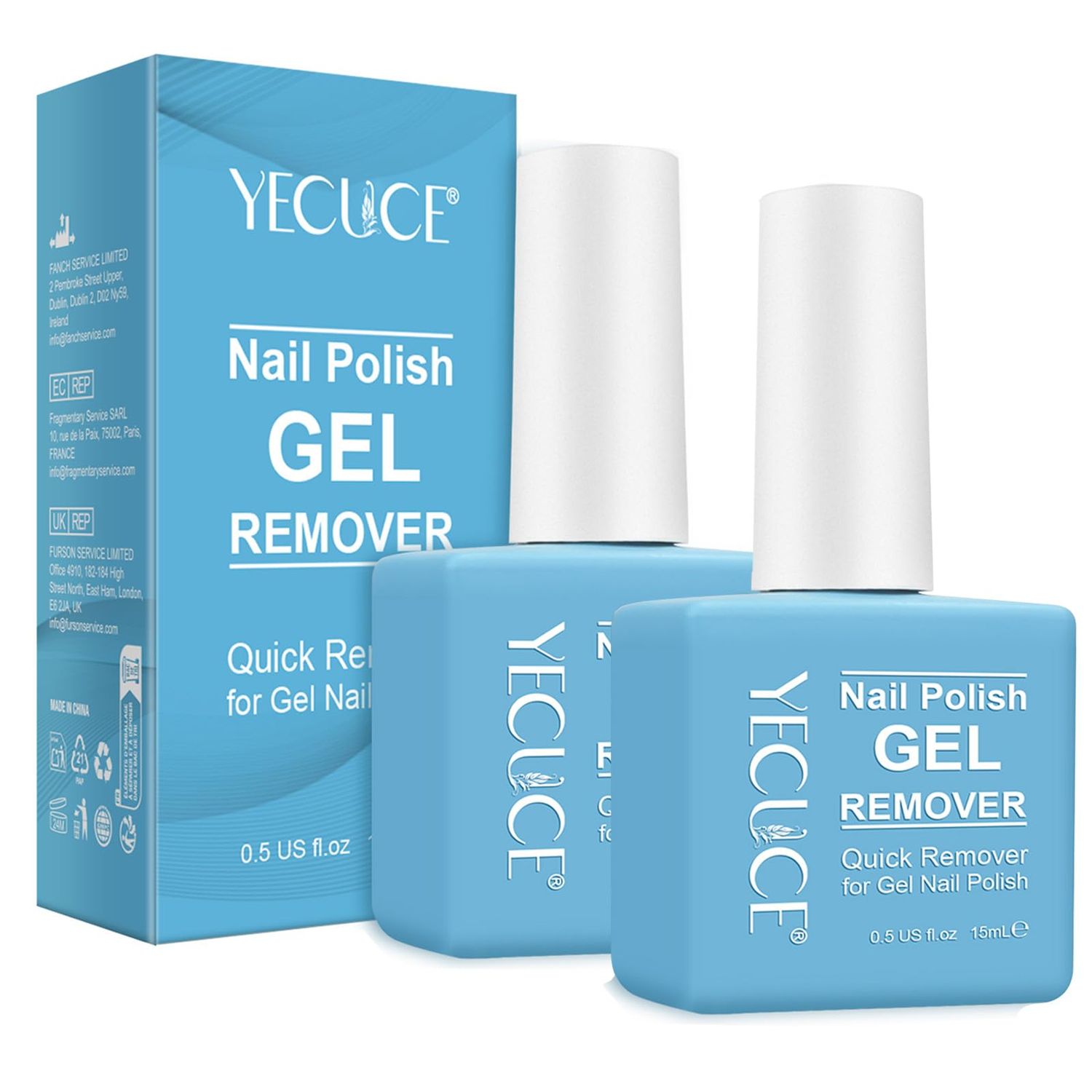 Gel Nail Polish Remover, (2pcs) Gel Polish Remover for Nails, No Need for Foil, Quick &amp; Easy Polish Remover In 3-5 Minutes, No Need Soaking Or Wrapping-15ml