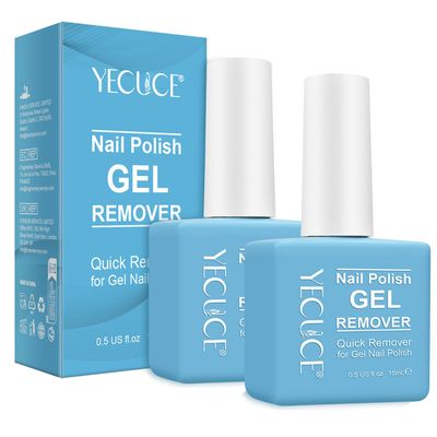 Gel Nail Polish Remover, (2pcs) Gel Polish Remover for Nails, No Need for Foil, Quick &amp; Easy Polish Remover In 3-5 Minutes, No Need Soaking Or Wrapping-15ml