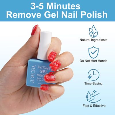 Gel Nail Polish Remover, (2pcs) Gel Polish Remover for Nails, No Need for Foil, Quick &amp; Easy Polish Remover In 3-5 Minutes, No Need Soaking Or Wrapping-15ml