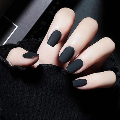 COSMOO 12ml Black Matte Nail Polish, Nail Polish Fast Dry for Nail Art Varnish, Mist Effect Matte Finish Velvet Polish, 0.41 fl oz (Black, 0.41 fl oz)