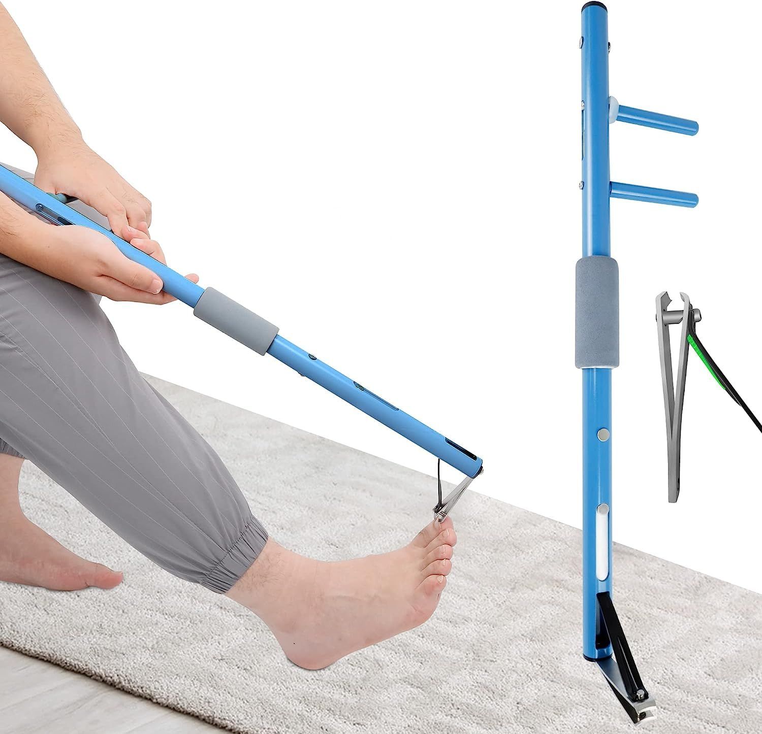 Long Handled Toenail Clippers for Seniors,Free Bending Toenails Clippers for enior Clipper for Elderly, Handicapped.Two Curved toenail Scissors(20 inch)