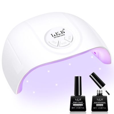 UV Nail Lamp, ARCWEISSO 72W UV Light for Gel Nails with Base and Top Coat Set, Fast Curing UV Lamp for Gel Polish with 21pcs Lamp Beads, 3 Times and Auto Sensor LED Nail Lamp Manicure Gifts for Women