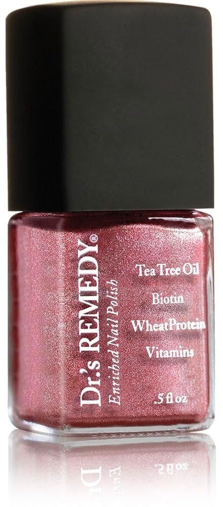Drs Remedy Enriched Nail Polish: Non Toxic, All Natural, and Organic - Doctor Formulated: Strengthens, Restores, Heals, and Protects 24-Free - REFLECTIVE Rose