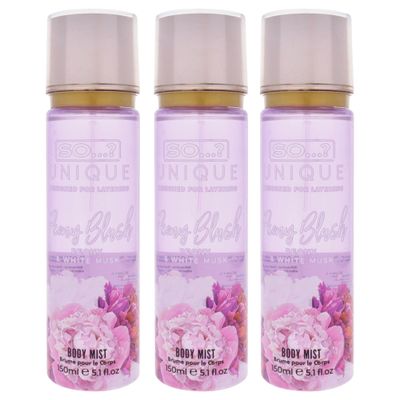So?...? Unique Peony Blush Body Mist - Floral, Fruity Vanilla Perfume with Bergamot and Pear Notes - Perfume for Women - Body Spray for Women - 3 pc