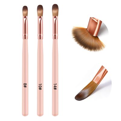 MAGIC ARMOR 3pcs Nylon Acrylic Nail Brushes, Size 8/10/14, Professional for Powder Application, Nail Extension, Carving