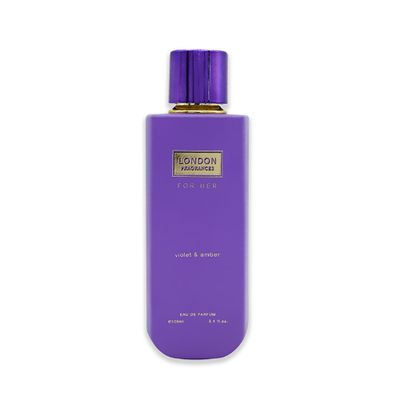 London Fragrances Fine Perfumery Violet and Amber - Powdery Oud, Perfumes for Women - Womens Fragrances with Coconut and Patchouly - 3.4 oz EDP Spray